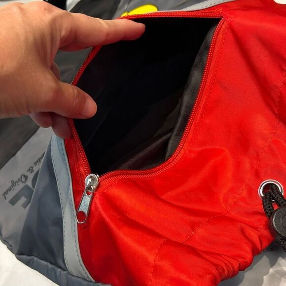 Disney Parks Mickey Mouse Cinch Drawstring Bag Backpack WDW Disneyland Red Black - Picture 7 of 7